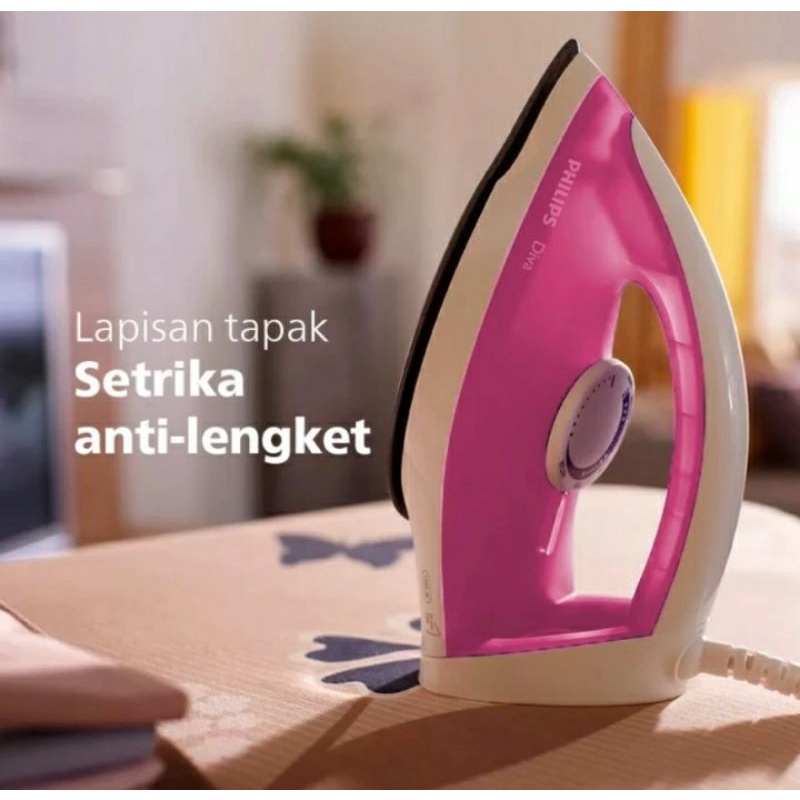 Setrika Philips Diva Dry Iron GC122 Gosokan Philips GC 122 Original Garansi Resmi