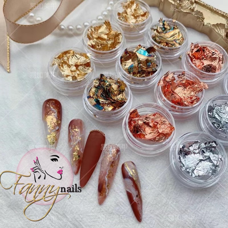 ALUMUNIUM FOIL 4 WARNA NAIL FOIL GOLD BRONZE NAILART KOREAN GLASS NAIL