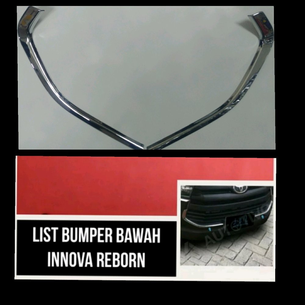 LIST LIS BUMPER DEPAN BAWAH GRILL toyota innova inova reborn 2016 sampai 2019 ribon tipe G V venturer CHROME crome 2016 2017 2018 2020