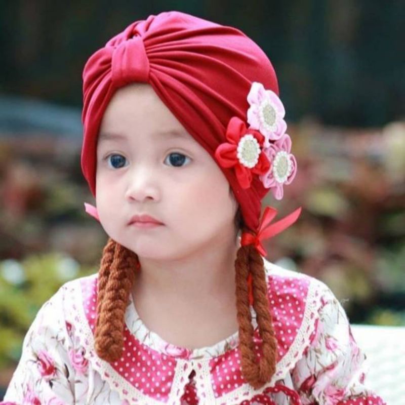 TURBAN BAYI BUNGA KEPANG / TURBAN KEPANG BAYI 0-2 TAHUN