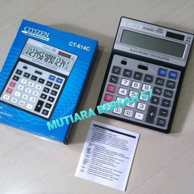 

Alat Menghitung Kalkulator Citizen CT-614C 14Digit Warna Mika Elegant Termurah