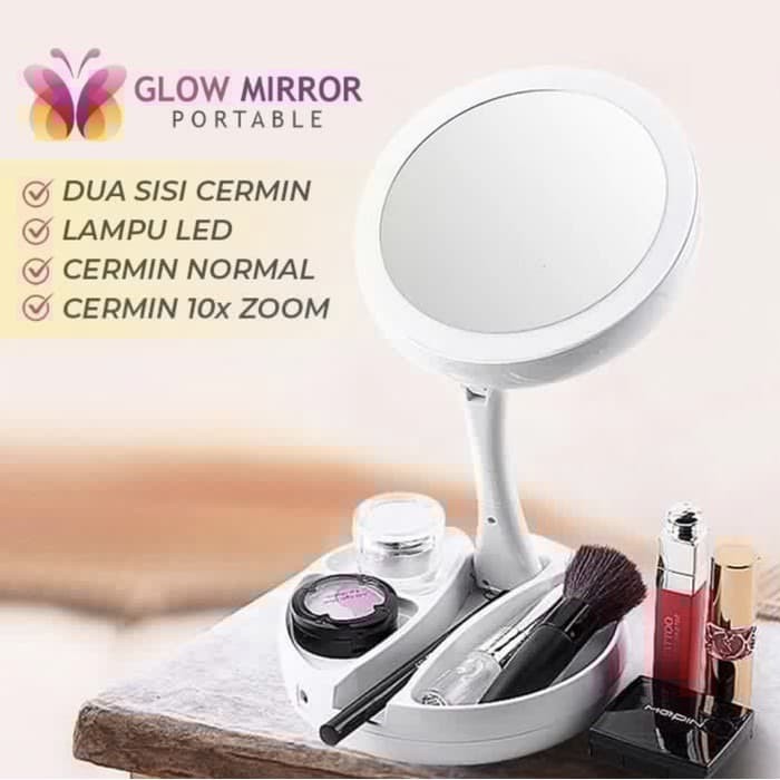 GARANSI 1 BULAN KERUSAKAN beauty mirror led portable 3 IN 1 original