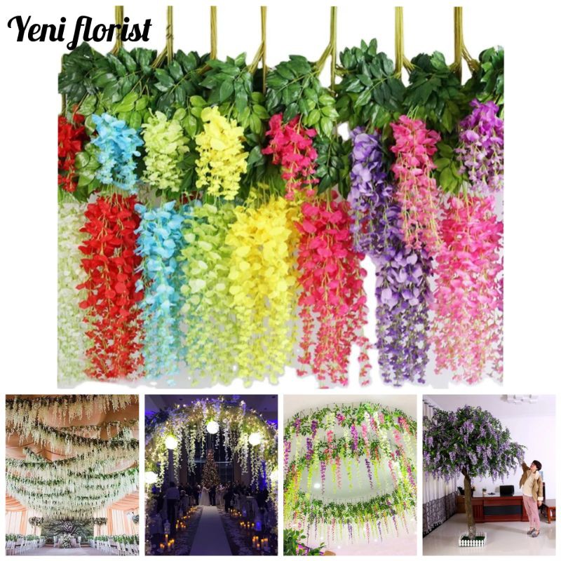 12pcs bunga wisteria gantung/bunga wisteria/wisteria