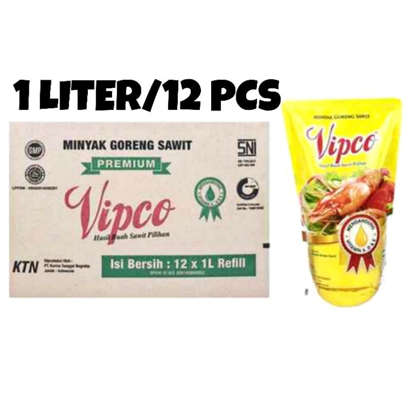 

Minyak Goreng VIPCO 1L EXP:2026 {1Liter/12Pcs}