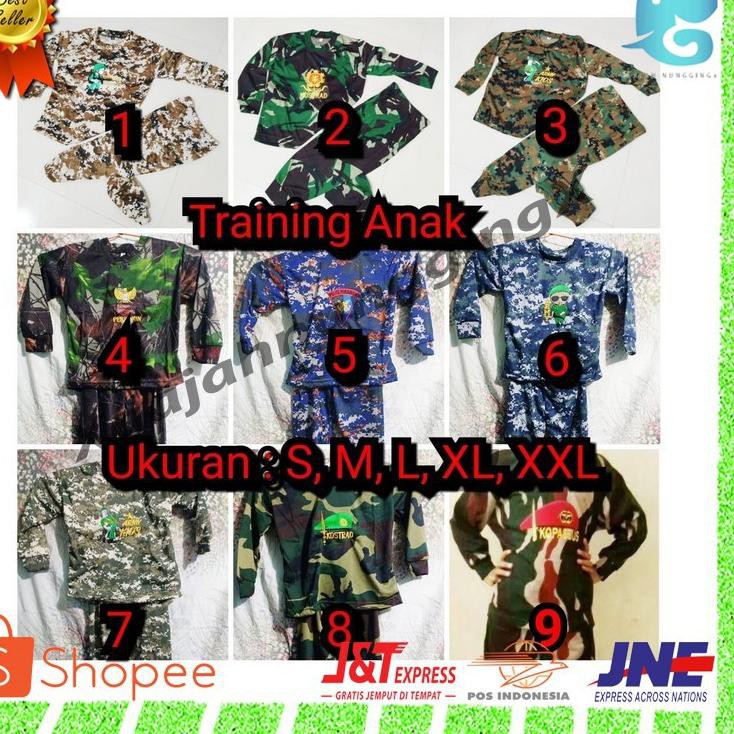 Banyak Dipakai.. Kaos Training anak | Baju Training Anak | Baju TNI Anak | Baju Tentara Anak | Murah