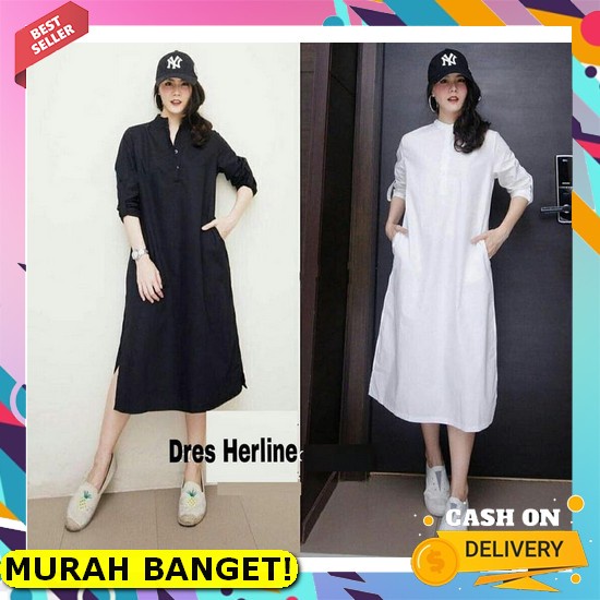 Midi Isaco Ld 110Cm By Original Moela Fashion Premium Crinkle Airflow Dress Polosan Zipper Muslim Wa