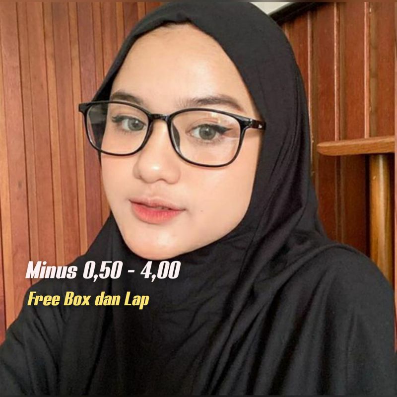 Frame Kacamata Korea Jane Kotak Pria Wanita Bisa Ganti Lensa Minus Antiradiasi Murah