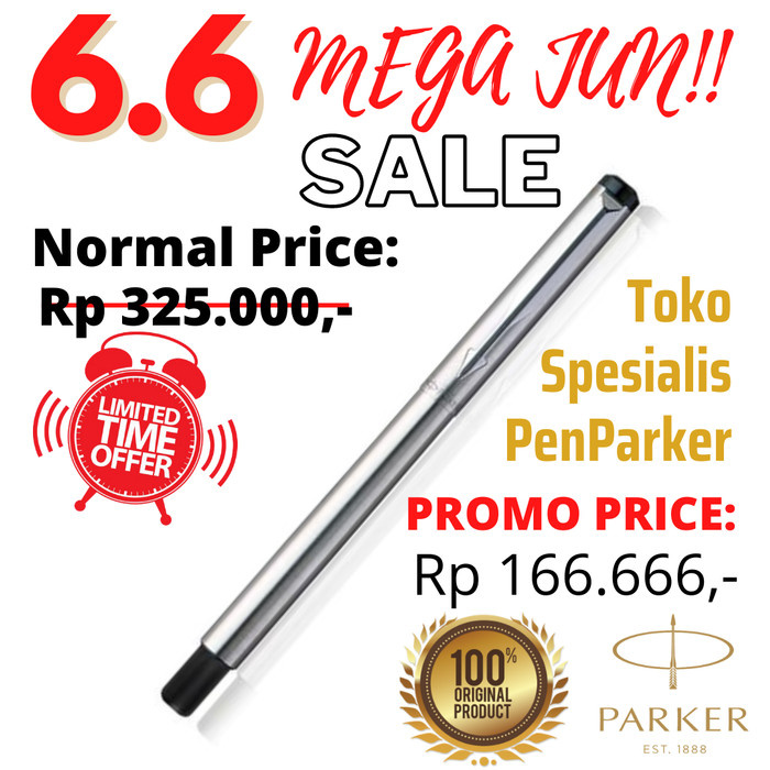 

TERBARU Parker Vector Stainless Steel Roller Ball, Chrome Colour Trim