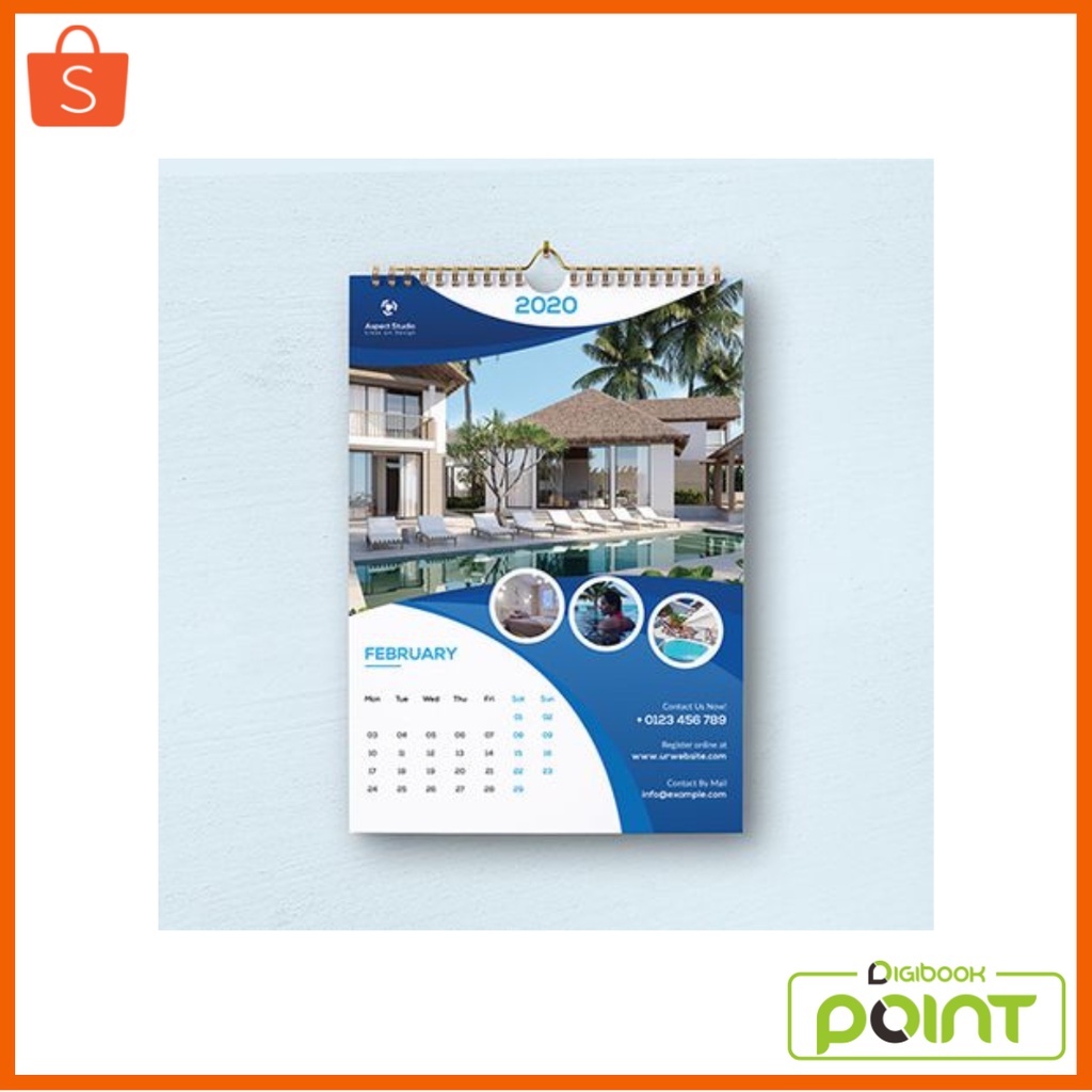 

Kalender Dinding 2024 Custom Spiral Portrait 32 x 48 cm Isi 7 Lembar Kertas AC 260 gram