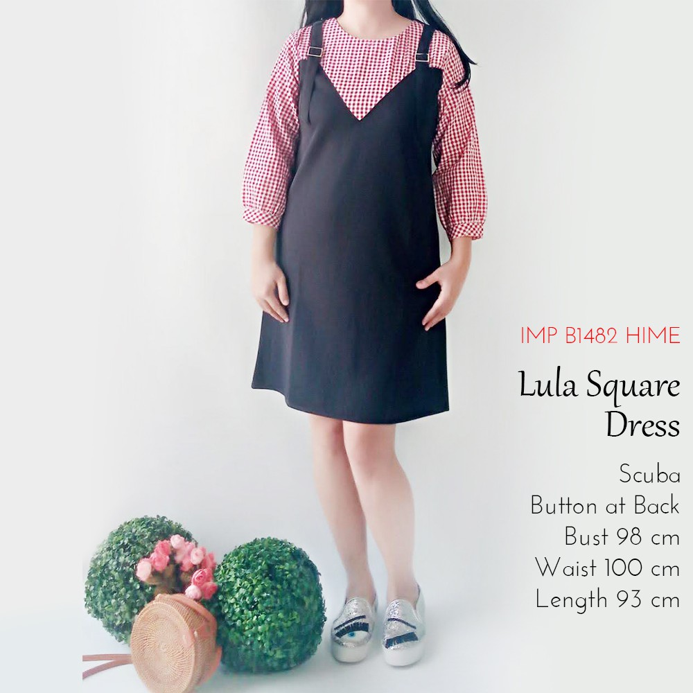 Dress Wanita Dress Scuba Lengan Panjang - Lula Square Dress