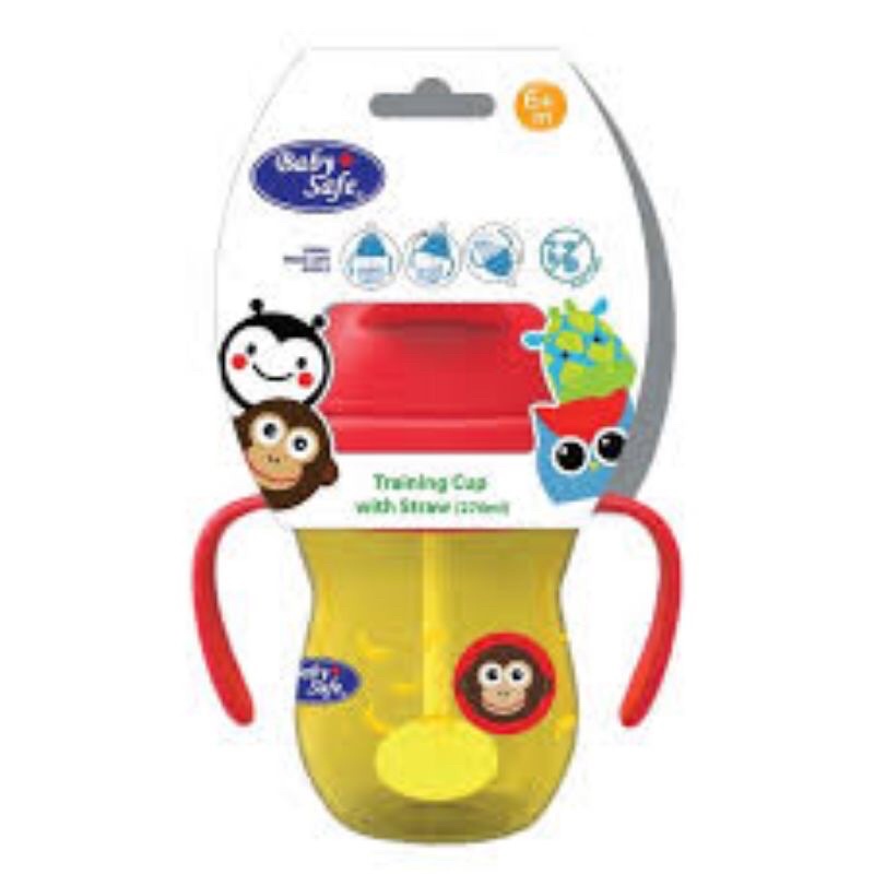 Baby Safe Cup with Straw 270ml  SK019 - Babysafe Botol Minum Anak sedotan dengan anti sedak - Botol Minum Bayi
