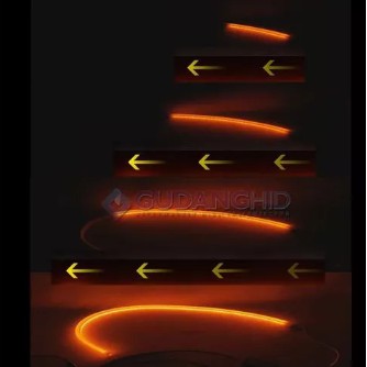 LED DRL 60CM Lampu Alis Neon Motor Mobil 2 Mode Sein Sen Running Jalan