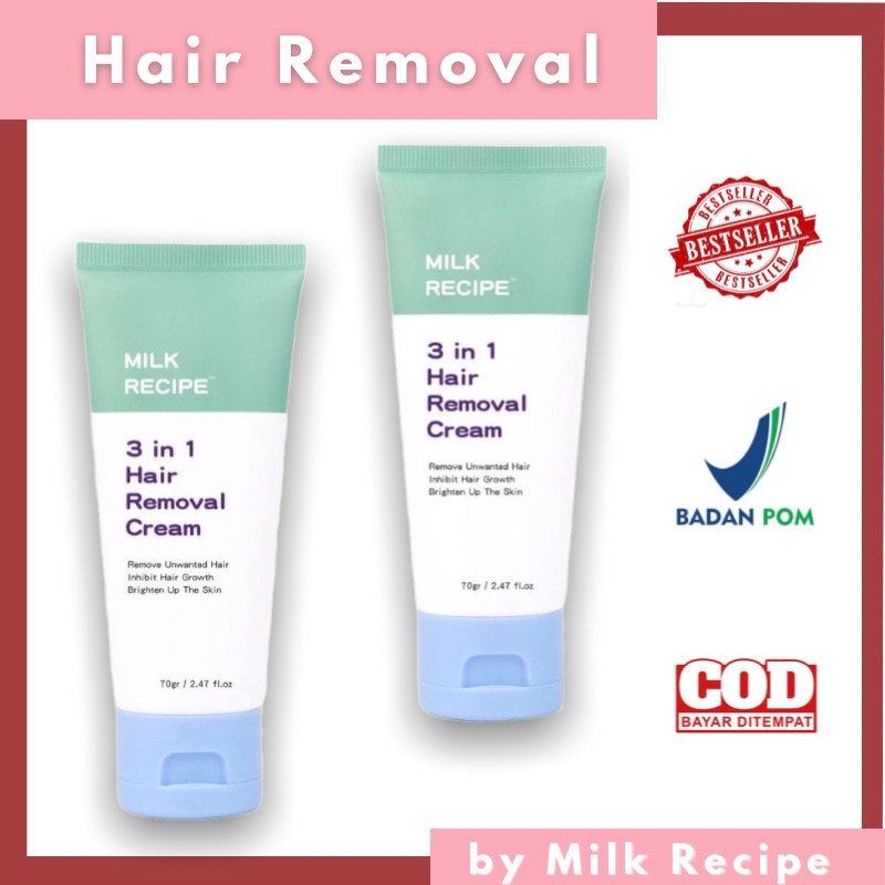 Milk Recipe 4 in 1 Hair Removal Cream Krim Penghilang Bulu Perontok