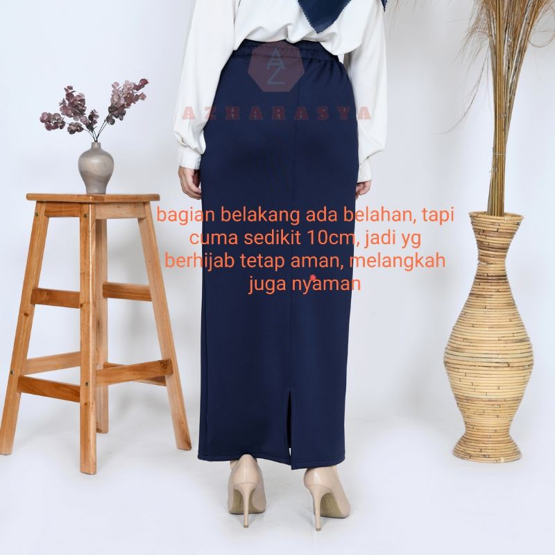 Rok Span Scuba Fashion Kantor Kerja Wanita Panjang Premium (MUAT DARI BB 40-90kg!!!)