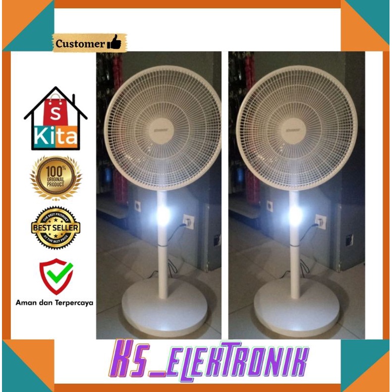 Krisbow Kipas emergency 16 Inci Emergency Fan Kipas darurat dengan lampu malam