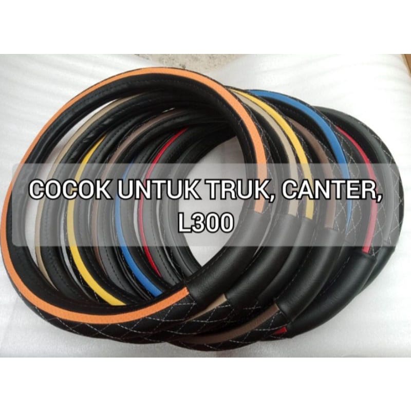 Sarung stir ukuran L / Sarung stir mobil Truk canter / sarung bungkus stir colt diesel L300 / cover stir mobil ukuran L / sarung stir kulit / cover exellent Batik Balok ukuran L