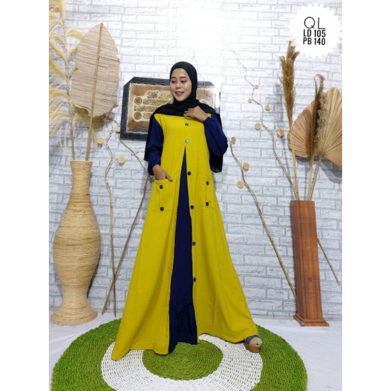 TERBARU GAMIS ZOYA SETIA D BY QL//GAMIS ITY CREPE//FASHION MUSLIM