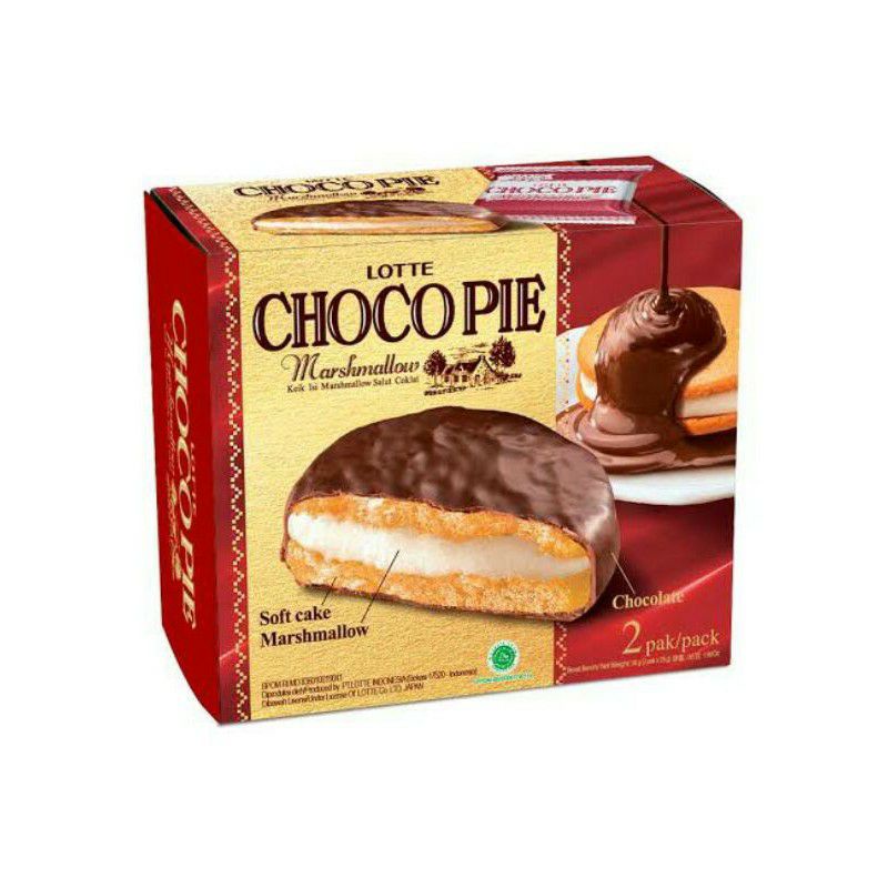 PROMOSI LOTTE CHOCO PIE 2's 56gr MARSHMALLOW BISKUIT LEMBUT ENAK LUMER JAJAN DISKON MURAH