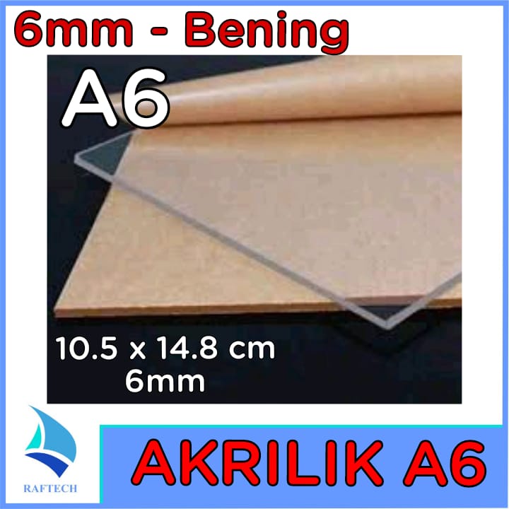 Akrilik A6 Lembaran 6mm Acrylic 6 mm Bening Transparan Marga Cipta