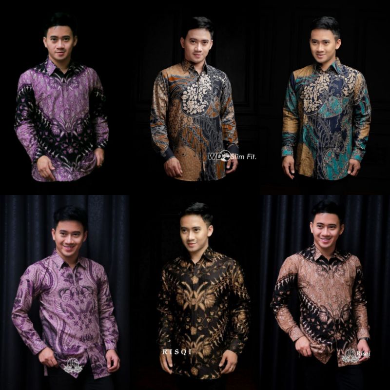 Batik Pria Kemeja batik Lengan Panjang M L XL XXL terlaris