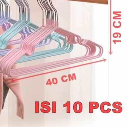 ❈ GANTUNGAN BAJU HANGER DEWASA KAWAT STAINLESS LAPIS KARET MAKAPAL - Ungu ☆