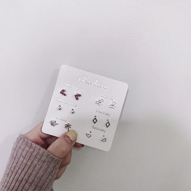 ⭐ JKTMART ⭐Anting Aksesoris Fashion Mutiara Earrings Wanita 6 Pasang Tusuk Simple COD A022-4