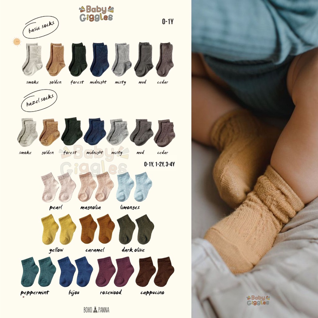 Bohobaby - Bohopanna Hazel Socks / Kaos kaki Bayi / Kaos Kaki Anak