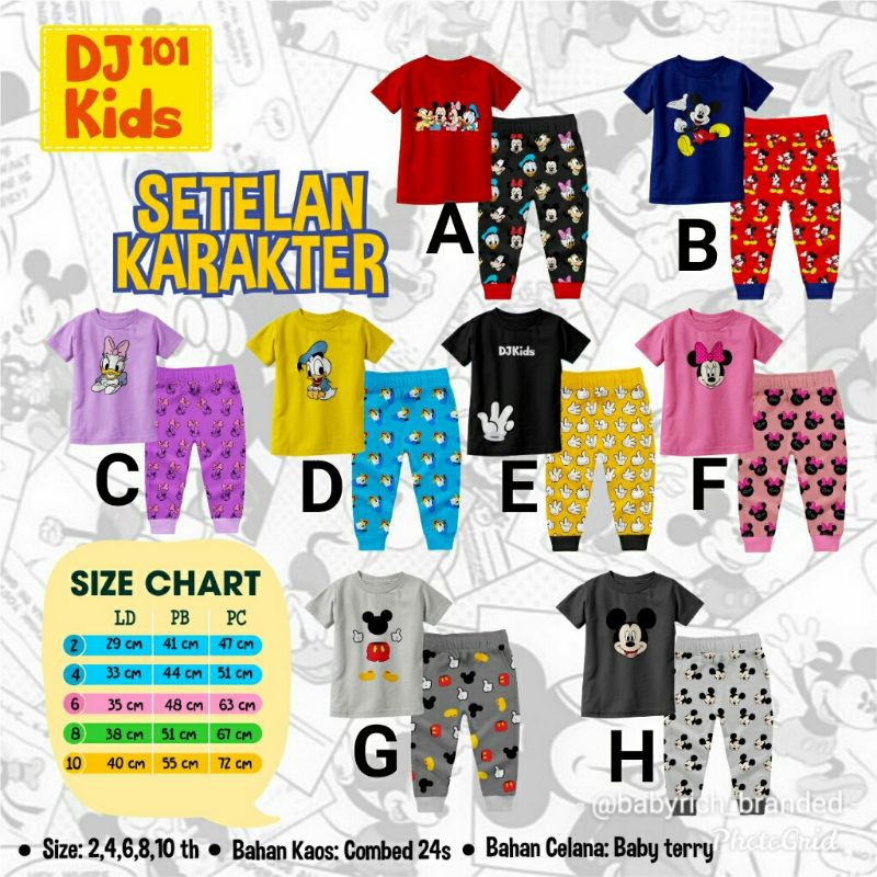 (COD)  SETELAN KARAKTER  BY DJ KIDS SIZE 2T-10T
