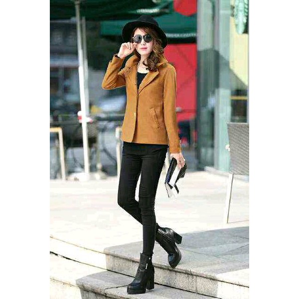 lt EN 13 blazer wanita murah simple elegan modis modern navy babytery sweater jacket