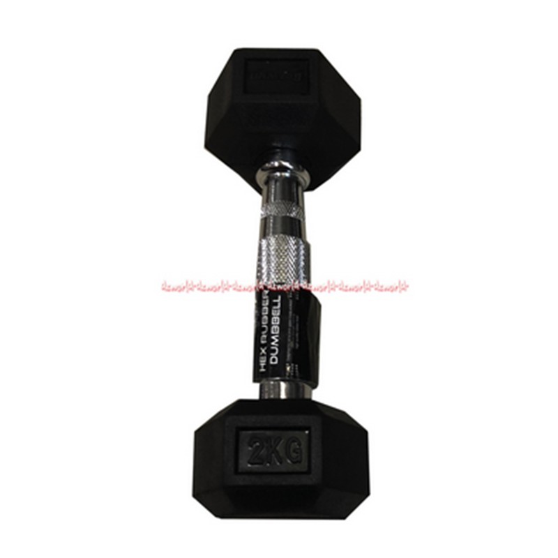 Berwyn Hex Rubber Dumbbell 2kg Black Barbel 2 Kg Hitam Olahraga Angkat Besi Dumbel Berwin Olah Raga Angkat Beban