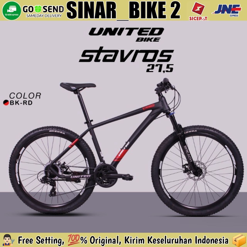 Sepeda Gunung MTB UNITED STAVROS  27,5 Inch Shimano 24 Speed