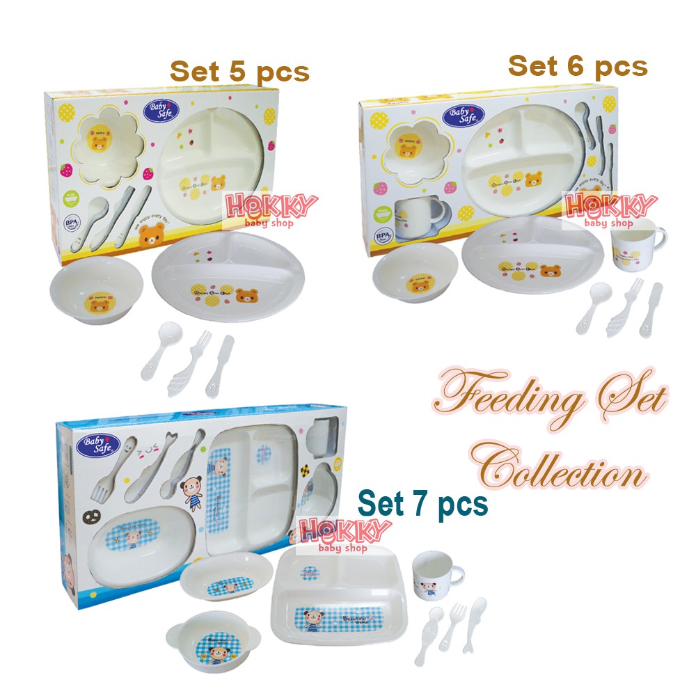 Baby Safe Feeding Set Piring Makan Sendok Garpu Gelas Anak Bayi | Peralatan Makan MPASI Gift Set