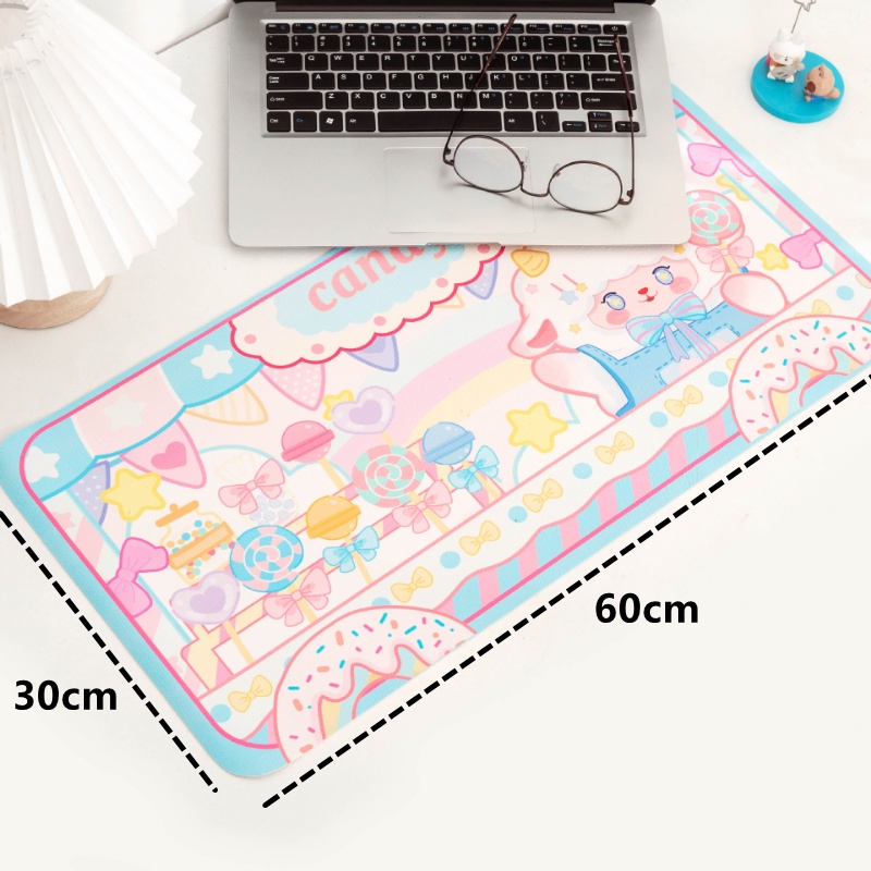 Mouse Pad Gaming Anti slip Motif Kartun Domba Lucu Ukuran 30cm X 60cm Untuk Komputer / Laptop