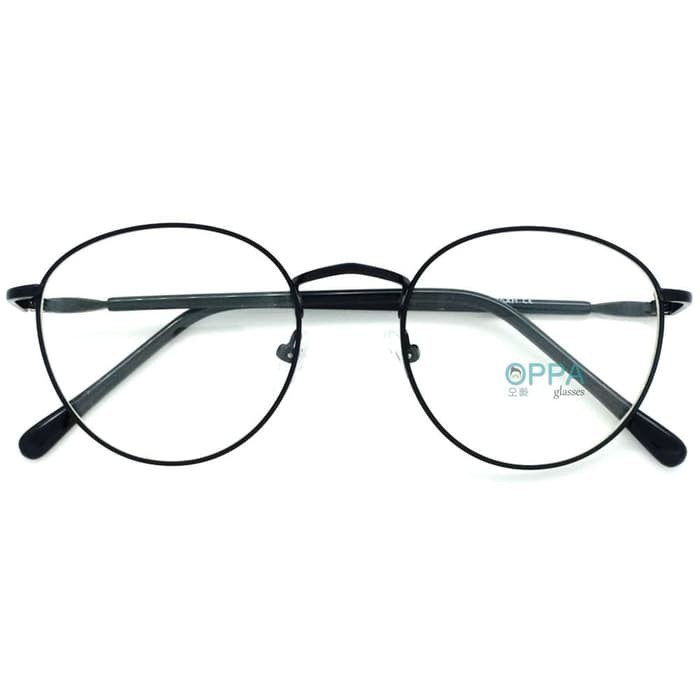 Frame Kacamata Korea Pria Wanita OPPA OP03 FBL Hitam Bulat Fashion