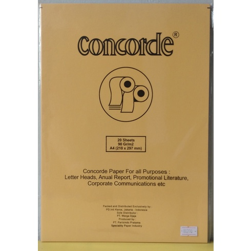 

CONCORDE A4 90 G 80210 KUNING KUNYIT 1 PAK (20 LEMBAR)
