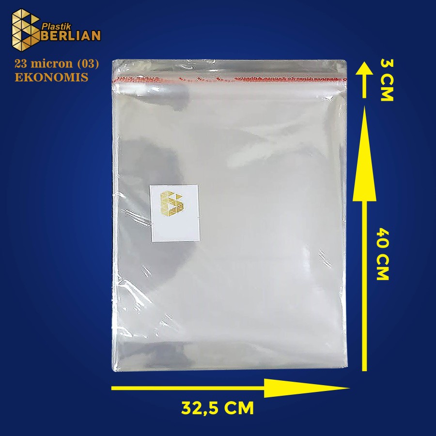 

32,5 x 40 cm Plastik OPP EKONOMIS 23micron (100 lbr) (lem/seal)