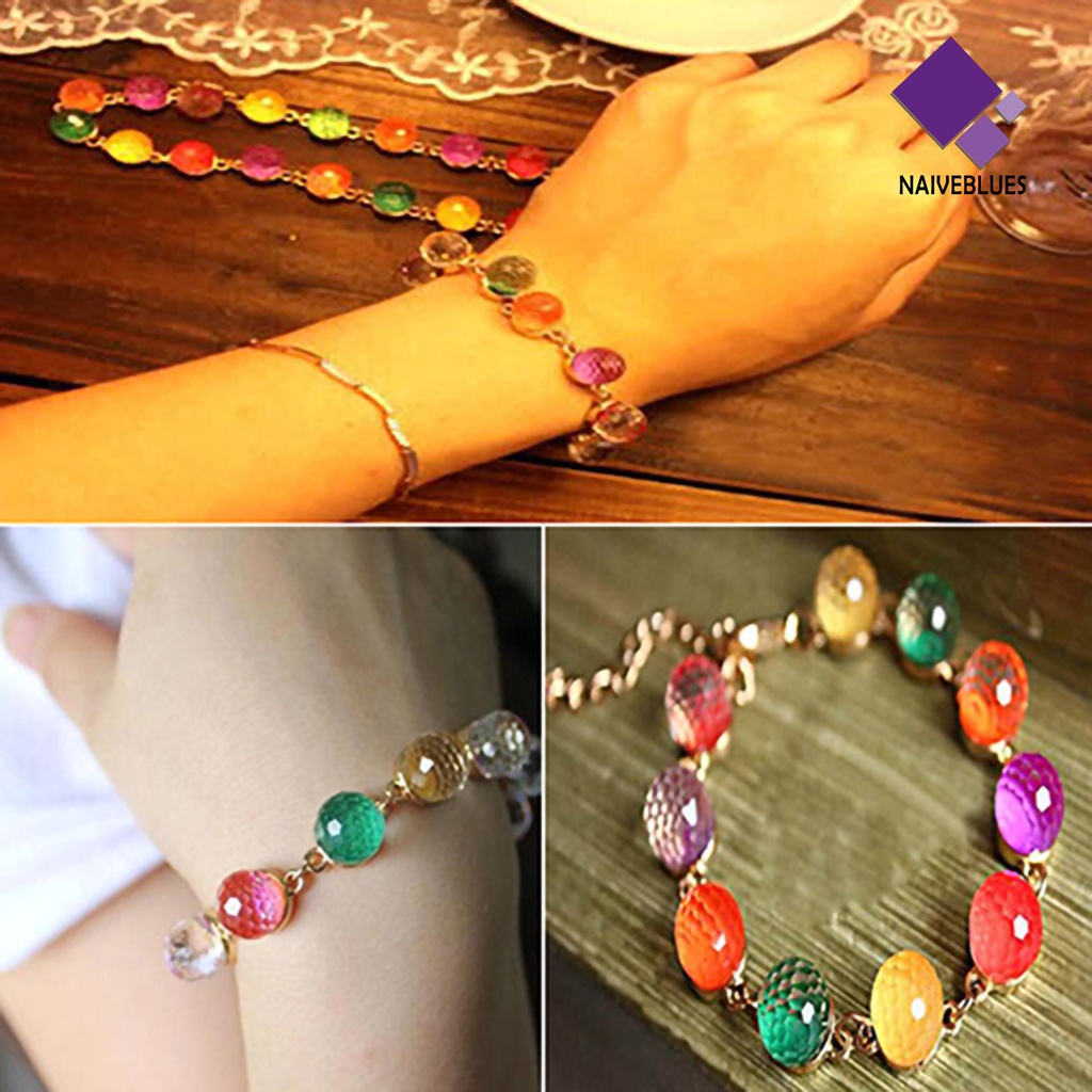 Gelang Manik-Manik Bulat Warna-Warni Permen