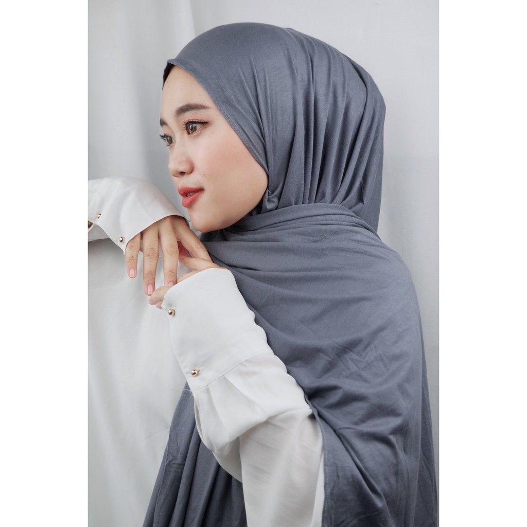 PASHMINA INSTAN KAOS /NARA INSTAN-Dark Grey