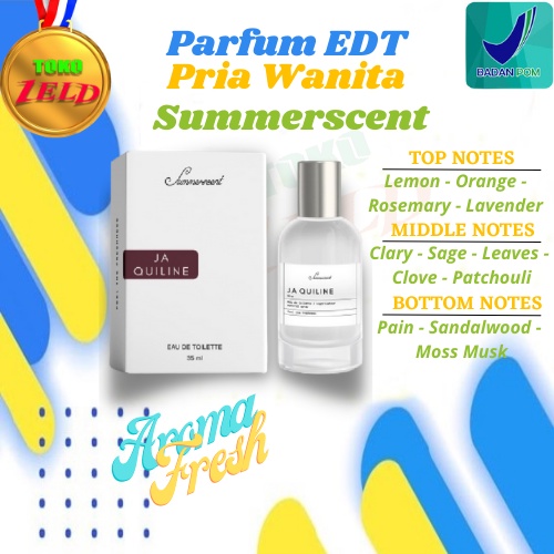 Summerscent Ja Quiline Parfum EDT 35ml Farfum Pria Unisex Ori BPOM