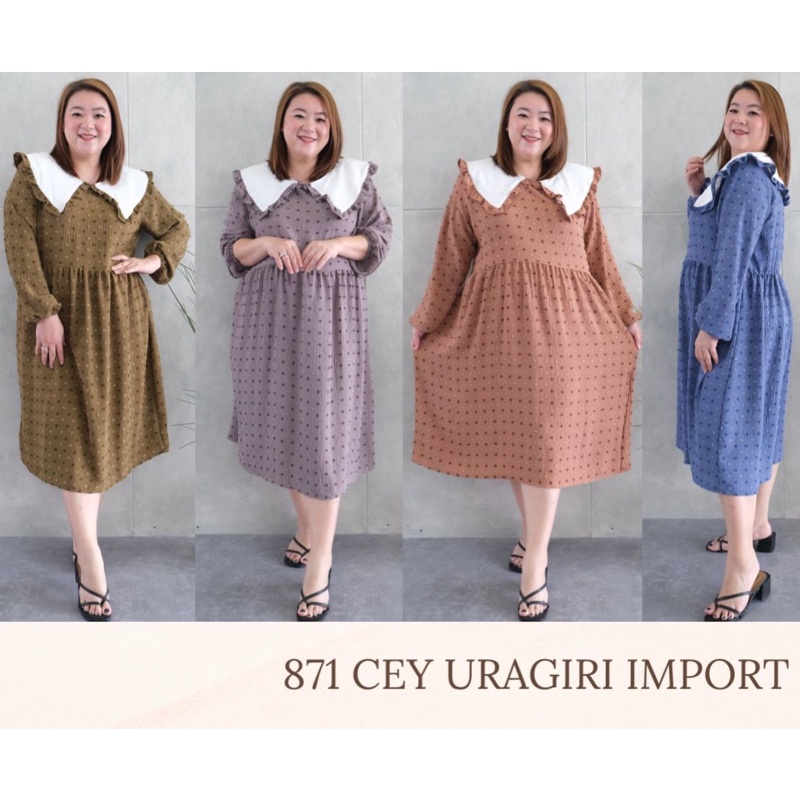 JUMBO 871 DIVA DRESS BIGSIZE MATERIAL CEY URAGIRI IMPORT FIT TO XXL MIDIDRESS