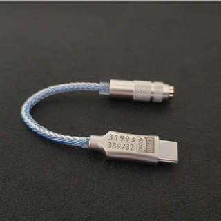 Cx31993 Headset DAC USB Tipe C Warna Biru Dengan Output 3.5mm SNR128dB PCM Untuk Android Windows10