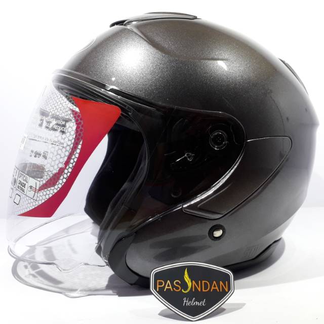 HELM KYT KYOTO GUNMETAL SOLID HALF FACE