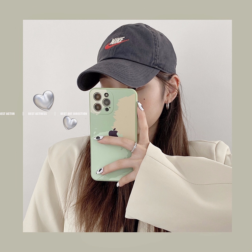 i.case_store ABSTRACT TONE IPHONE CASE  IPHONE AESTHETIC TONE CASE CASING IPHONE 12 PRO MAX 11 PRO MAX X XS MAX XR-SAGE GREEN