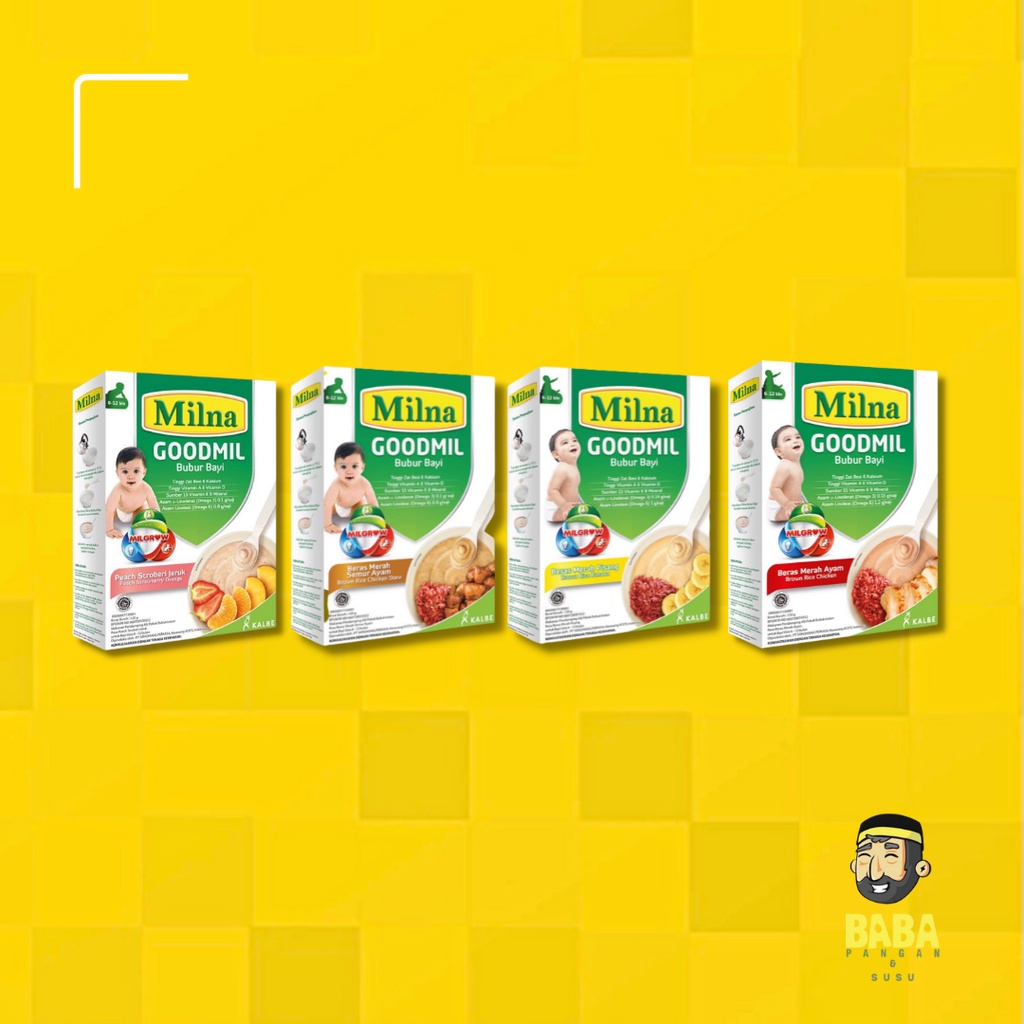 Milna Bubur Bayi Reguler Tim, Wgain, Goodmil, Organic 6+ 8+ 9+ 12+ Mpasi bayi Bubur Organic