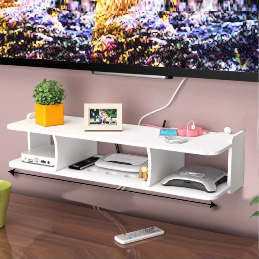 

Rak Dinding Gantung Serbaguna Tempat Wifi DVD Recoder PS4 Floating Shelf Ambalan Dinding + Bubble Wrap
