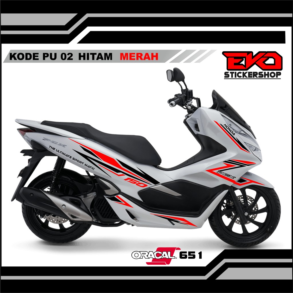 Jual Sticker Pcx Putih Cutting Stiker Pcx Ultimate Sportracing Shopee