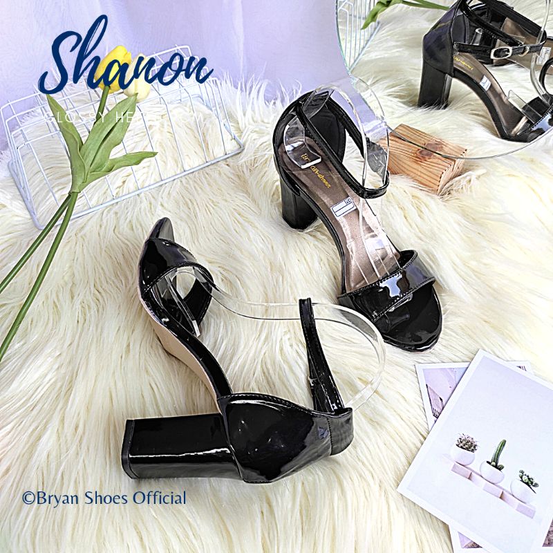 Bryan Shanon Glossy Chunky Heels Tahu 5cm 9cm Kilap 36-40 41 42 43 Jumbo Oversize Bigsize Nyaman