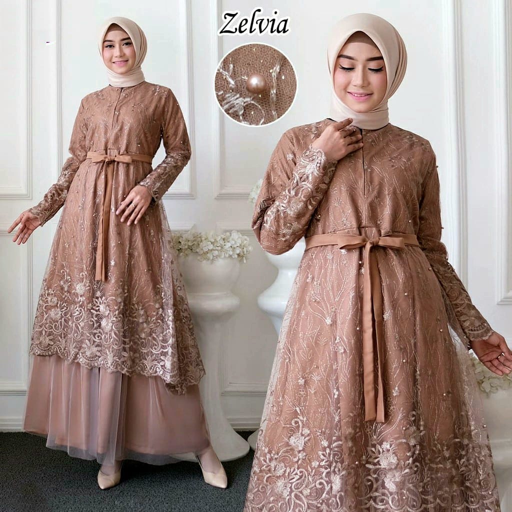 GAMIS BUSUI SIZE M/L/XL/XXL/XXXL BRUKAT/BROKAT TILE PREMIUM DALAMAN LAPISAN FULL FURING