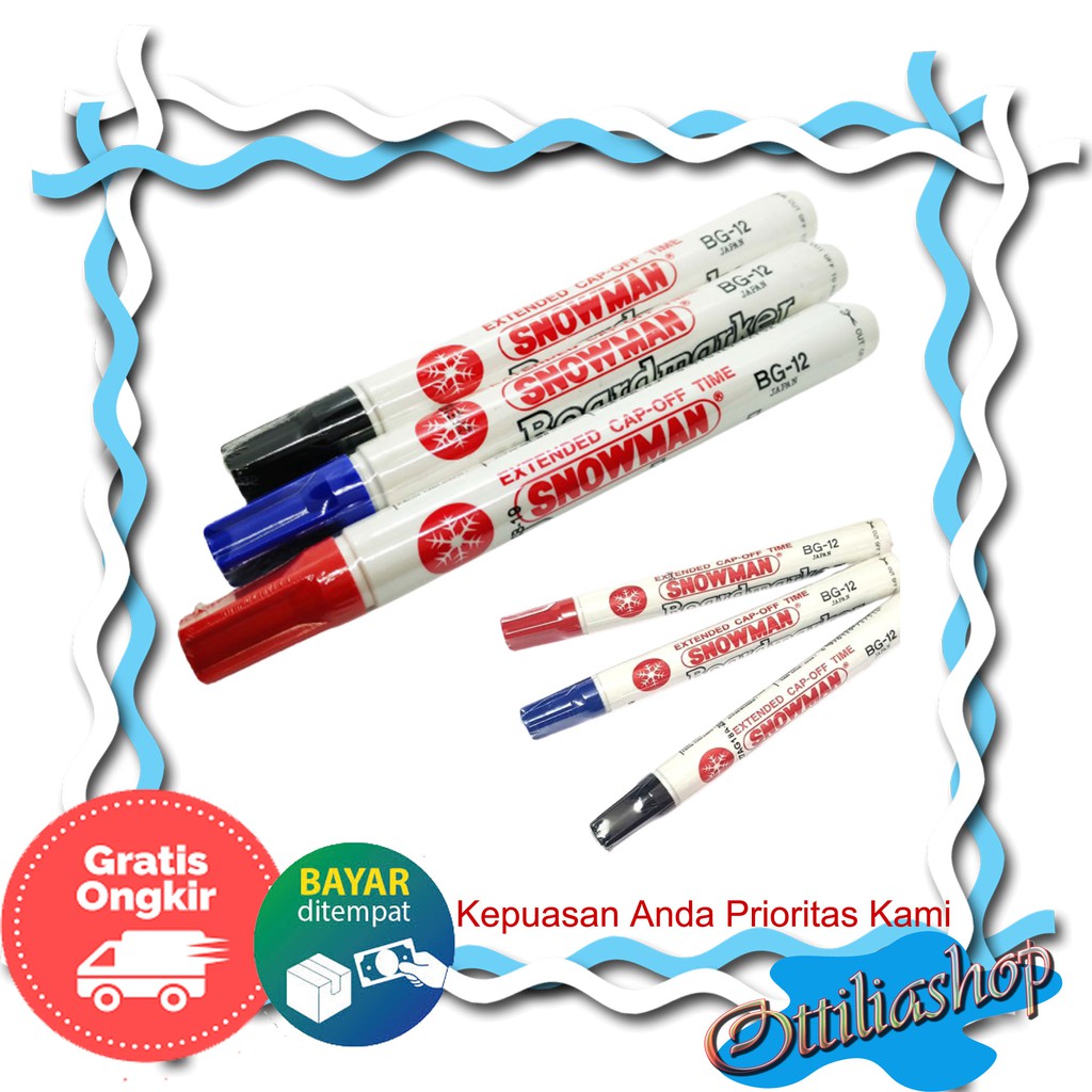 

SNOWMAN BOARDMARKER/SPIDOL WHITEBOARD/ SPIDOL PAPAN TULIS SNOWMAN BG12