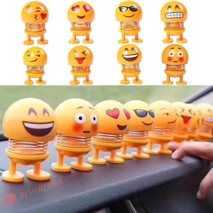 BONEKA BOLA EMOJI ADA LED PER GOYANG KEPALA EMOTICON SPRING SHAKING